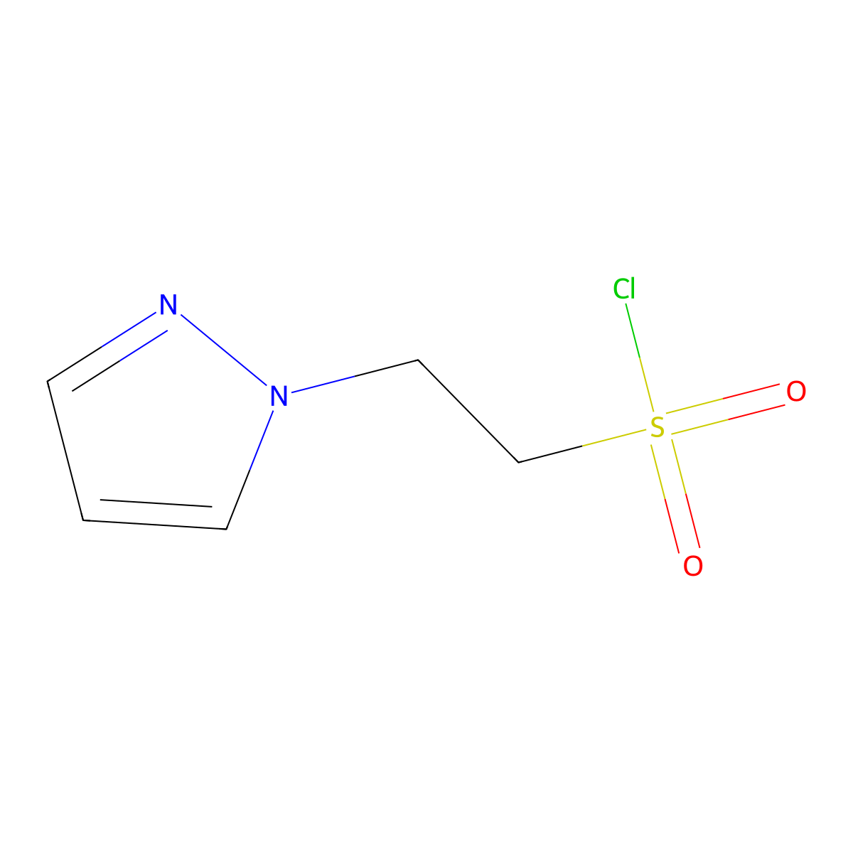 2-(1H-Pyrazol-1-YL)ethane-1-sulfonyl chloride molecular structure, CAS 1196146-43-6