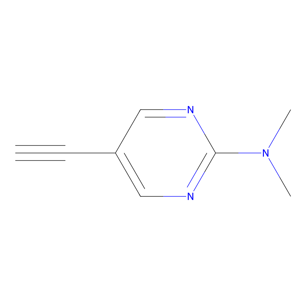 5-ethynyl-N,N-dimethylpyrimidin-2-amine molecular structure, CAS 1196146-66-3