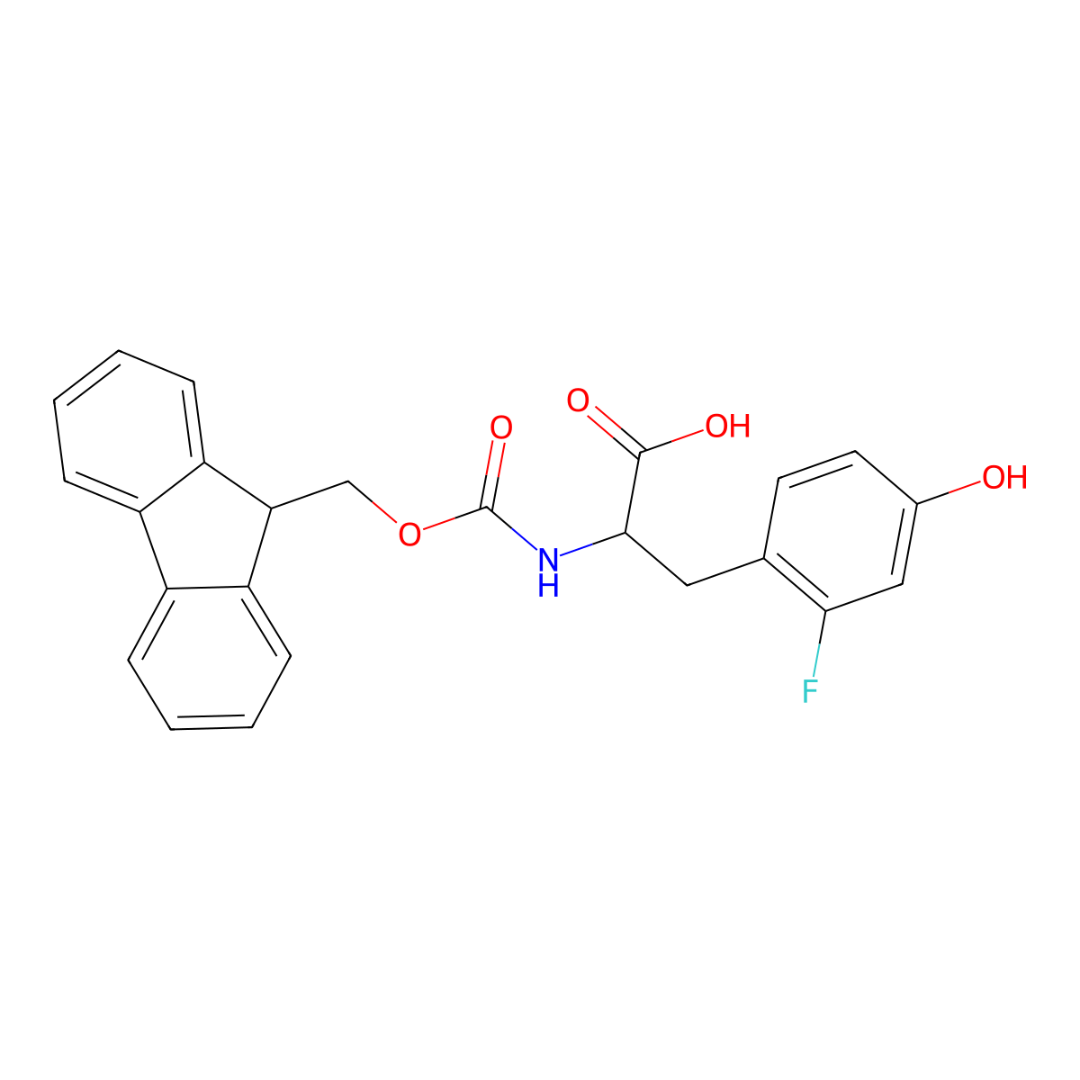 N-Fmoc-2-fluoro-L-tyrosine molecular structure, CAS 1196146-72-1