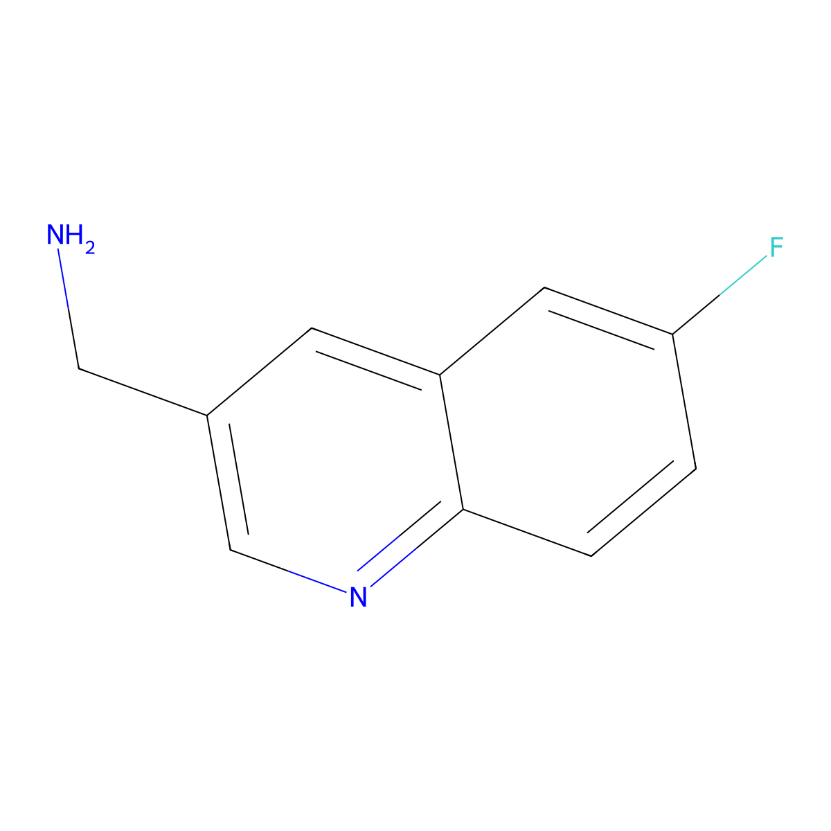 (6-Fluoroquinolin-3-yl)methanamine molecular structure, CAS 1196146-75-4