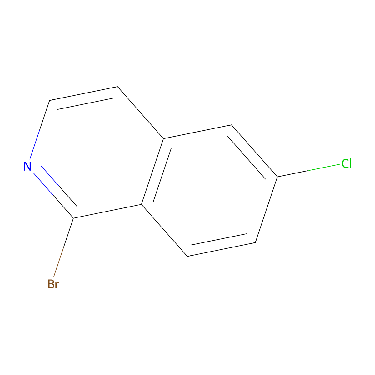 1-Bromo-6-chloroisoquinoline molecular structure, CAS 1196146-81-2