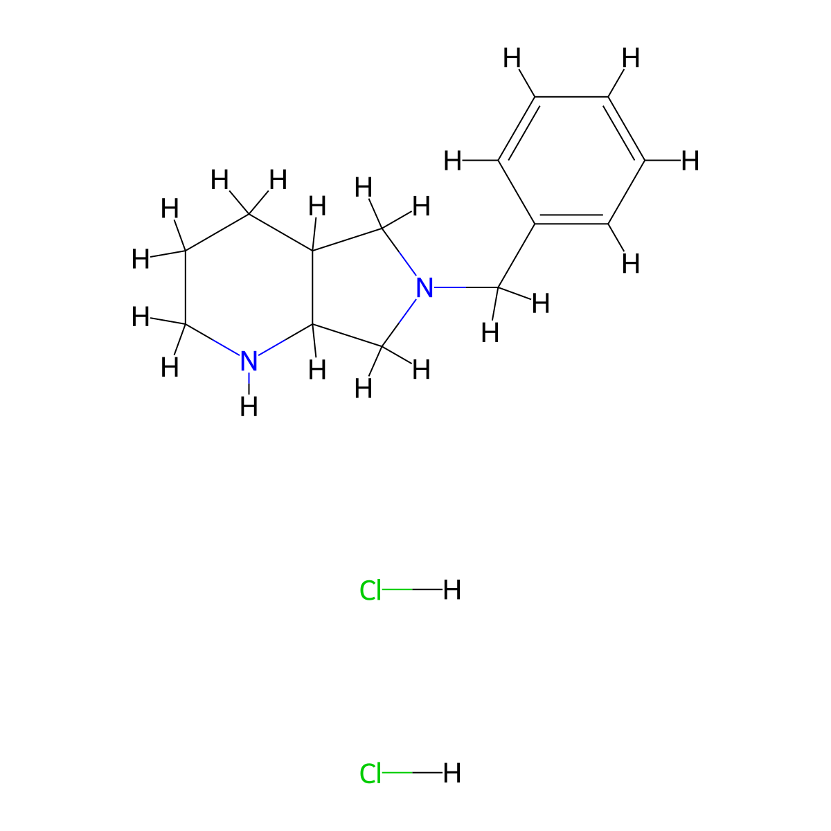 6-Benzyloctahydro-1h-pyrrolo[3,4-b]pyridine dihydrochloride molecular structure, CAS 1196146-96-9