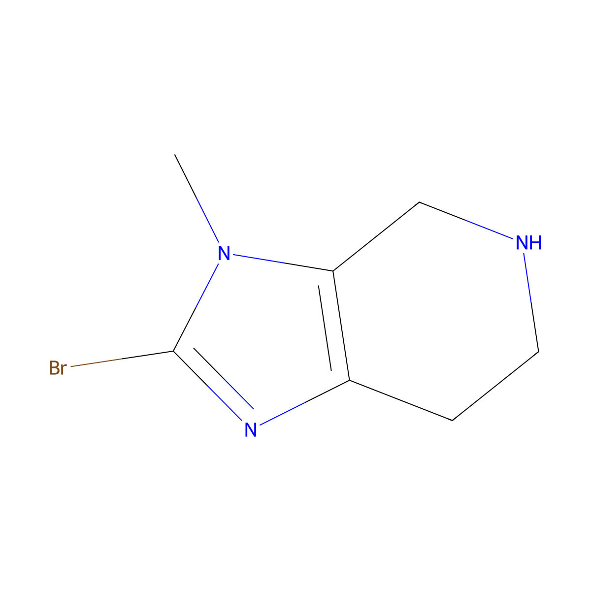 2-Bromo-3-methyl-4,5,6,7-tetrahydro-3H-imidazo[4,5-C]pyridine molecular structure, CAS 1196147-18-8