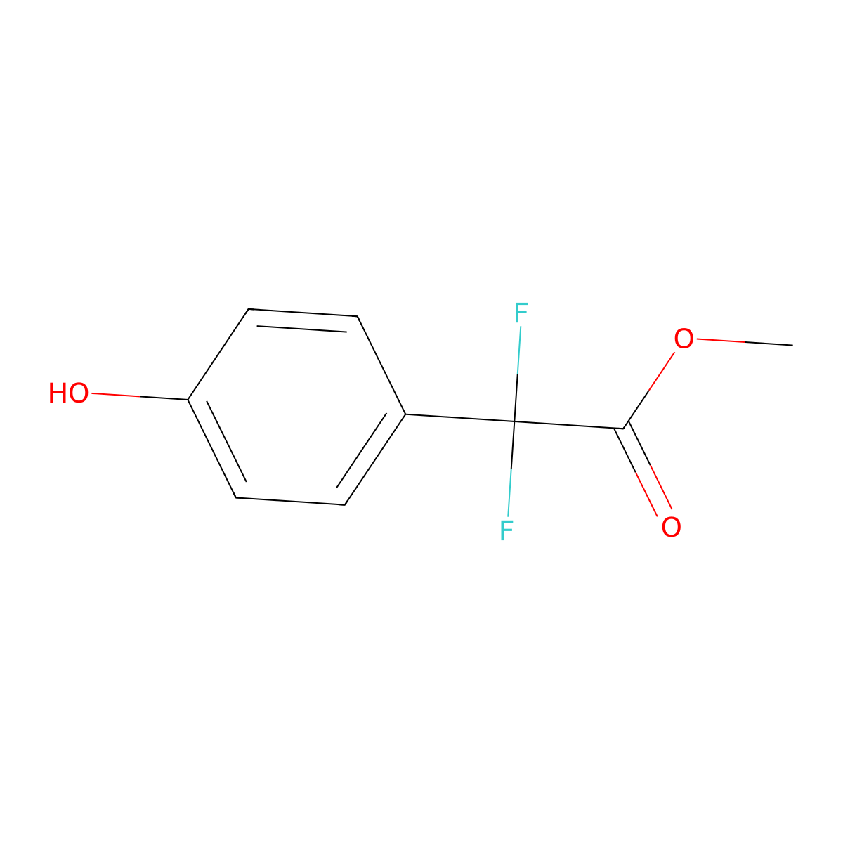 Methyl 2,2-difluoro-2-(4-hydroxyphenyl)acetate molecular structure, CAS 1196147-40-6