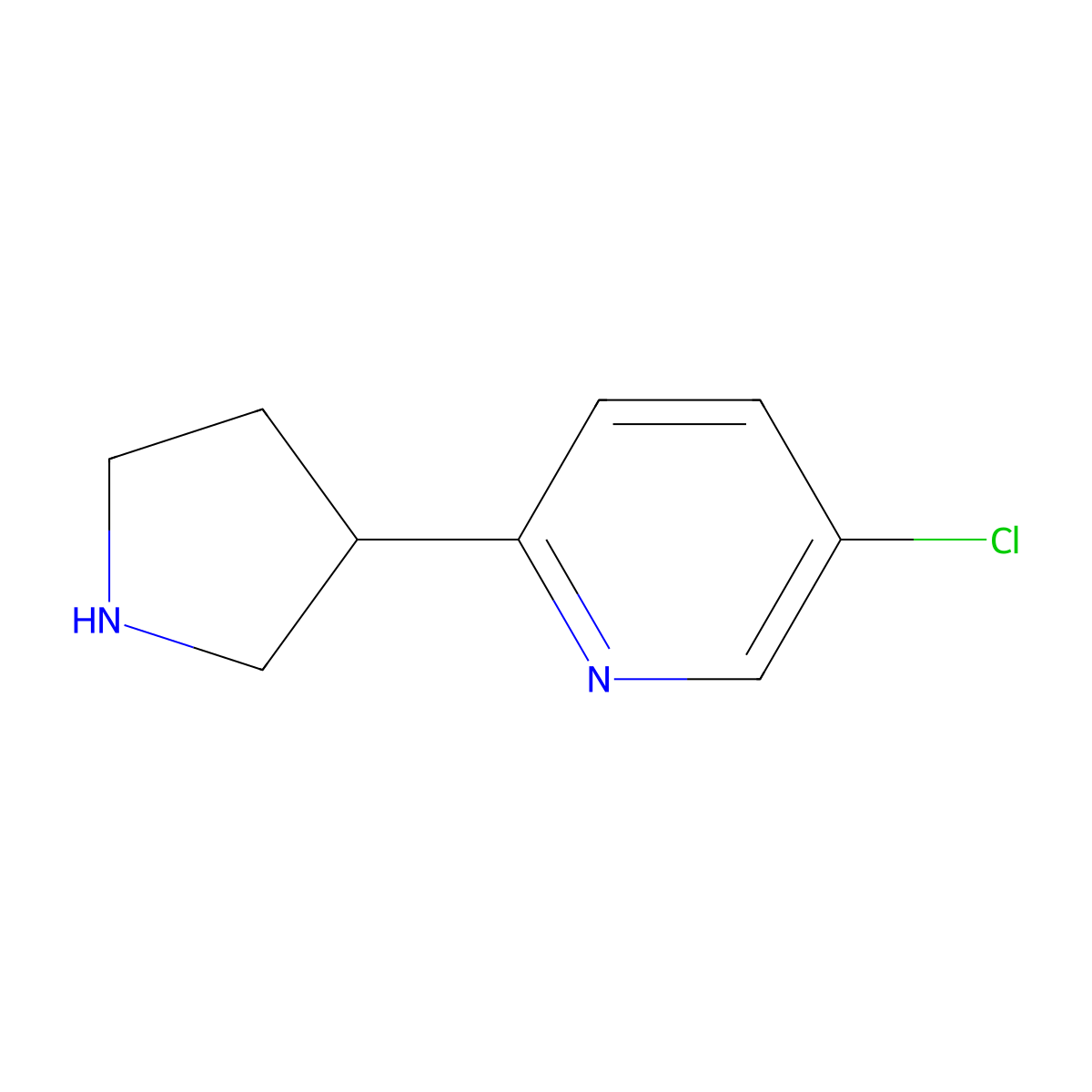 5-Chloro-2-(pyrrolidin-3-YL)pyridine molecular structure, CAS 1196147-41-7