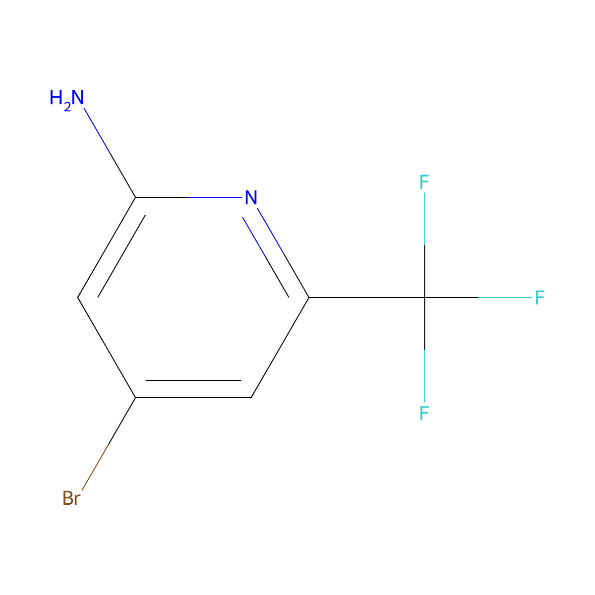 4-Bromo-6-(trifluoromethyl)pyridin-2-amine molecular structure, CAS 1196147-49-5