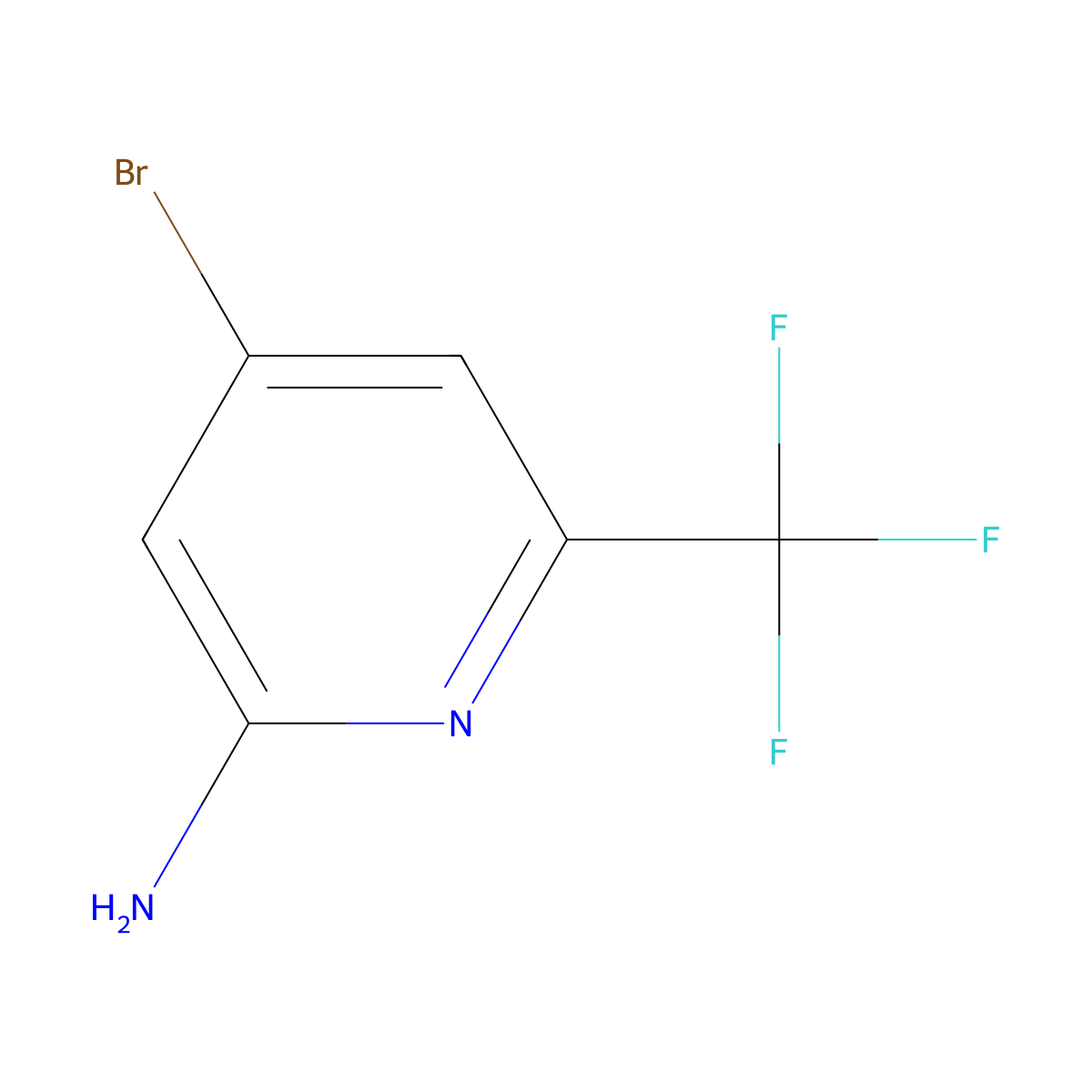 4-Bromo-6-(trifluoromethyl)pyridin-2-amine molecular structure, CAS 1196147-49-5