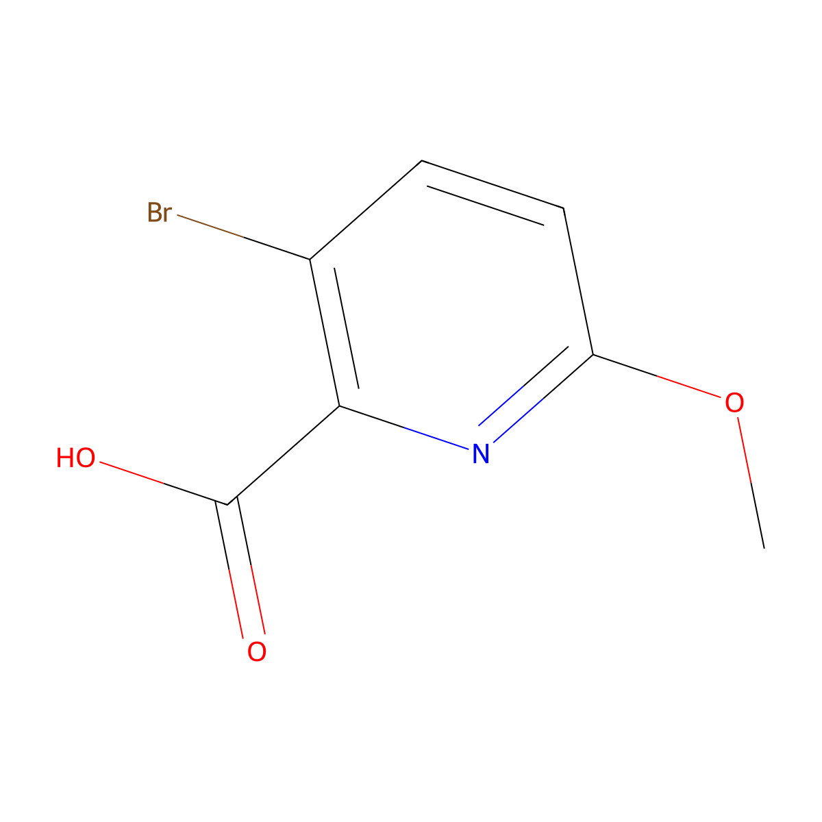 3-Bromo-6-methoxypicolinic acid molecular structure, CAS 1196147-56-4