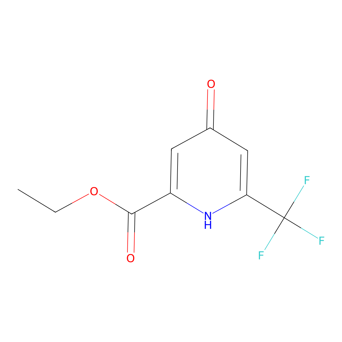 Ethyl 4-hydroxy-6-(trifluoromethyl)picolinate molecular structure, CAS 1196147-66-6
