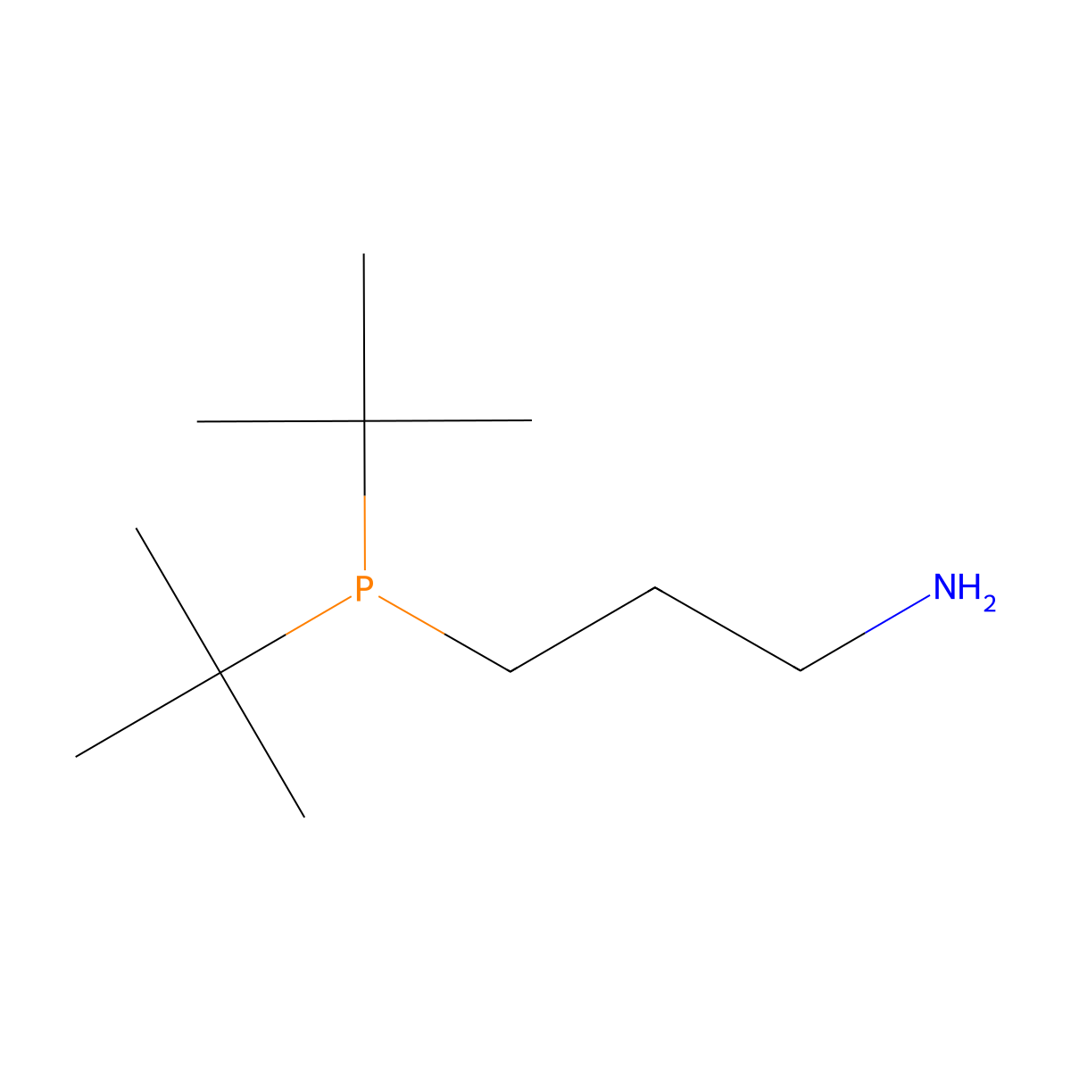 3-(DI-T-Butylphosphino)propylamine molecular structure, CAS 1196147-72-4