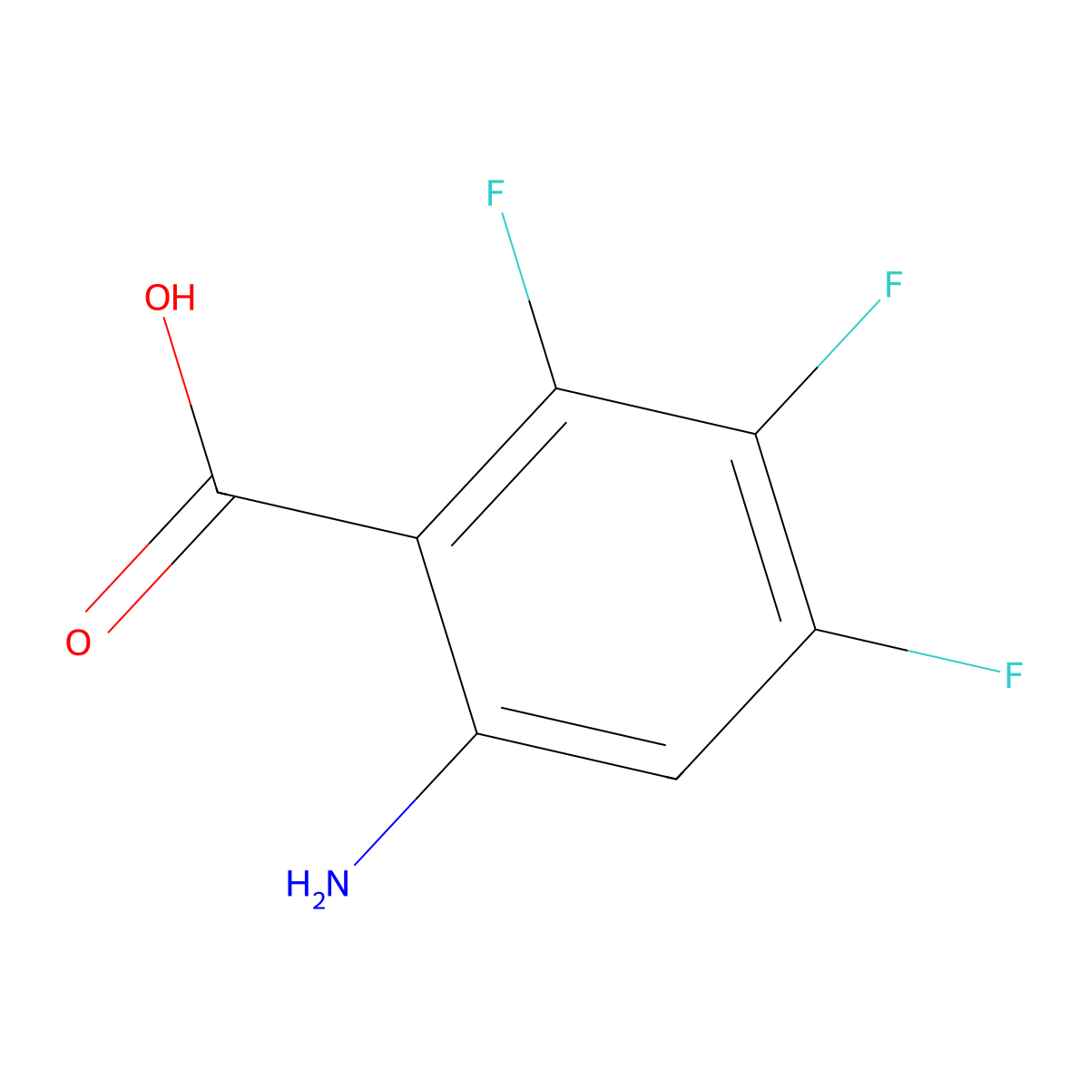 6-Amino-2,3,4-trifluorobenzoic acid molecular structure, CAS 1196151-13-9