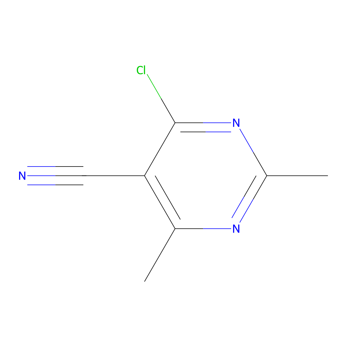 4-Chloro-2,6-dimethylpyrimidine-5-carbonitrile molecular structure, CAS 1196151-17-3