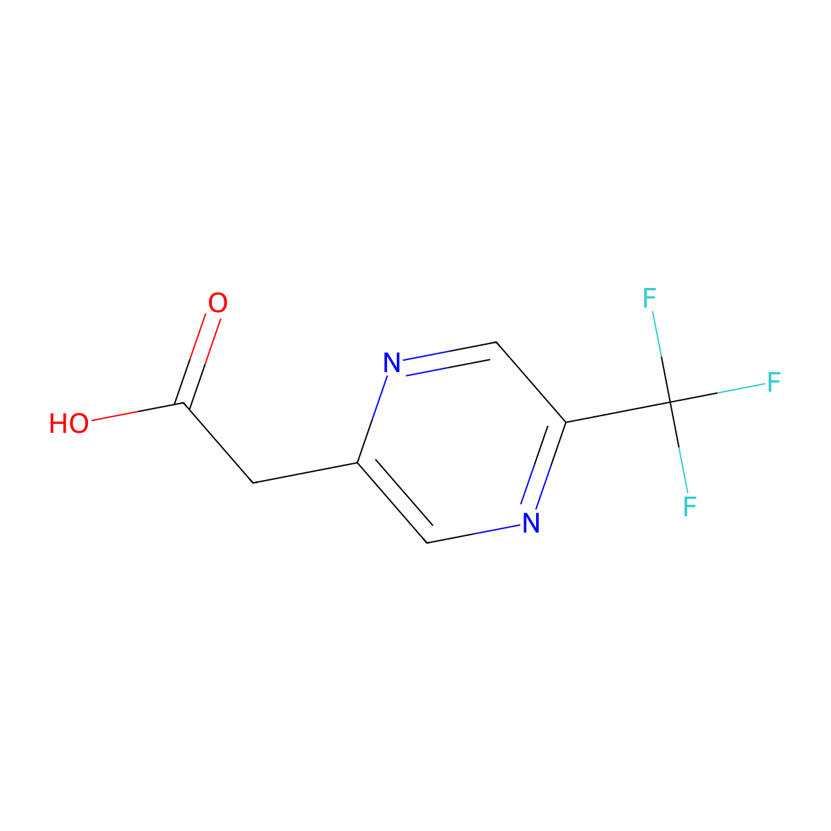 2-(5-(Trifluoromethyl)pyrazin-2-YL)acetic acid molecular structure, CAS 1196151-33-3