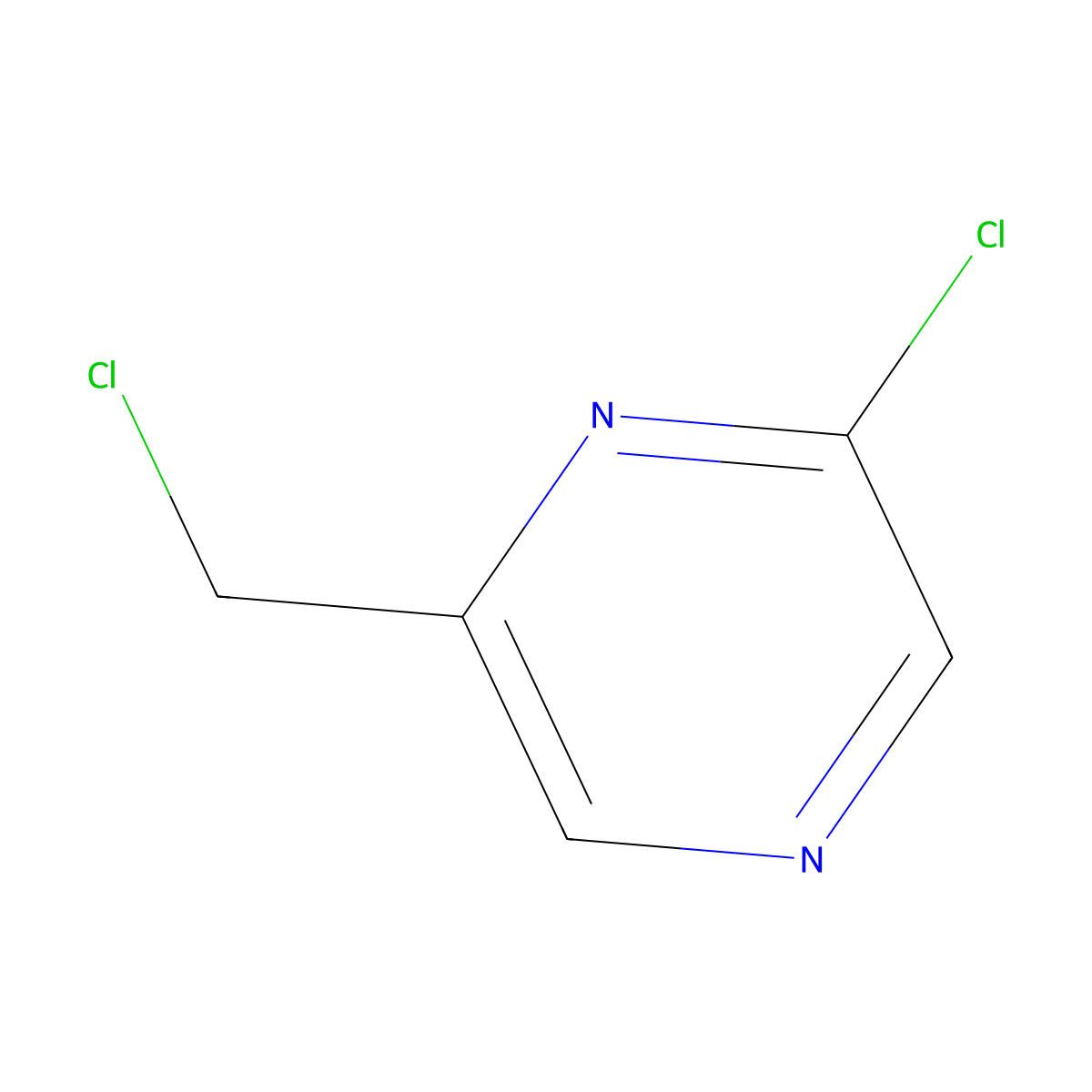 2-Chloro-6-(chloromethyl)pyrazine molecular structure, CAS 1196151-43-5
