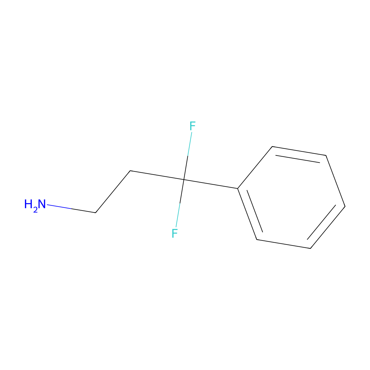 3,3-Difluoro-3-phenylpropan-1-amine molecular structure, CAS 1196151-46-8
