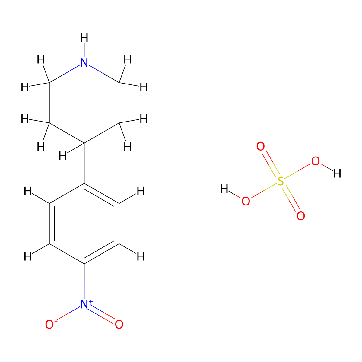4-(4-Nitrophenyl)piperidine hydrogen sulfate molecular structure, CAS 1196151-48-0