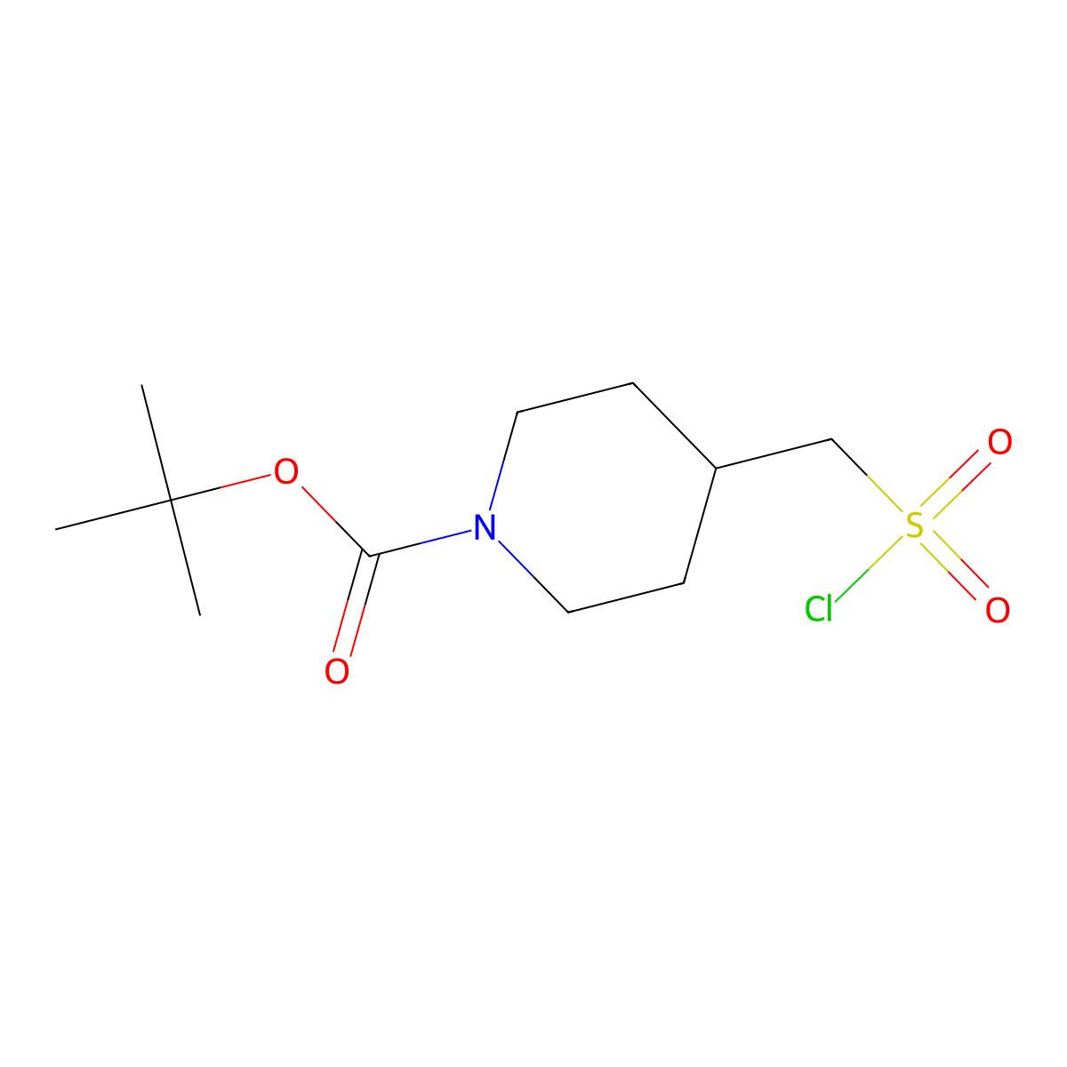 Tert-butyl 4-[(chlorosulfonyl)methyl]piperidine-1-carboxylate molecular structure, CAS 1196151-52-6