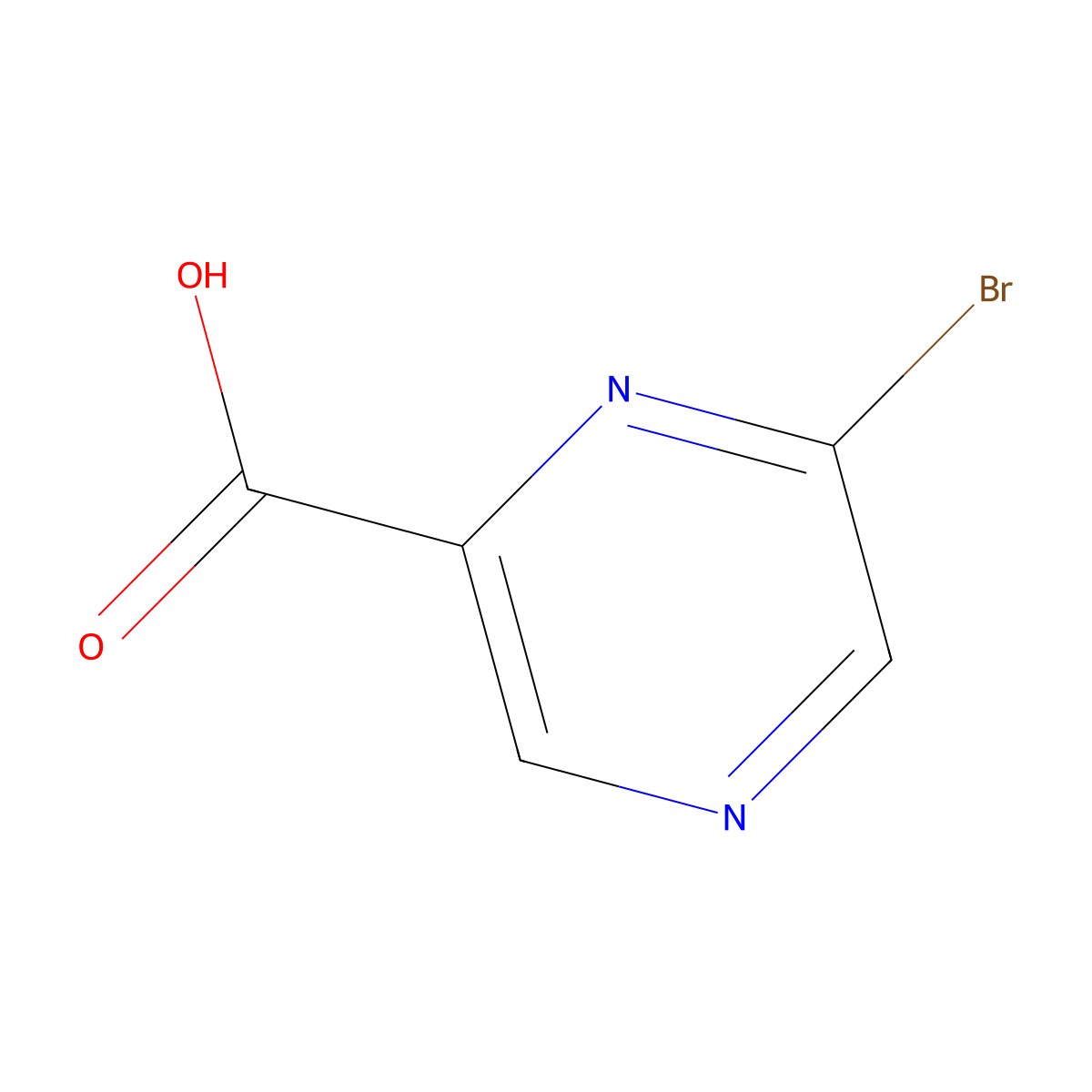 6-Bromopyrazine-2-carboxylic acid molecular structure, CAS 1196151-53-7