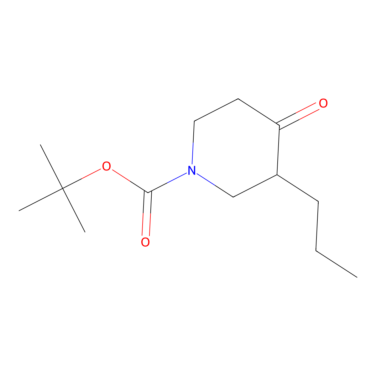 Tert-butyl 4-oxo-3-propylpiperidine-1-carboxylate molecular structure, CAS 1196151-56-0