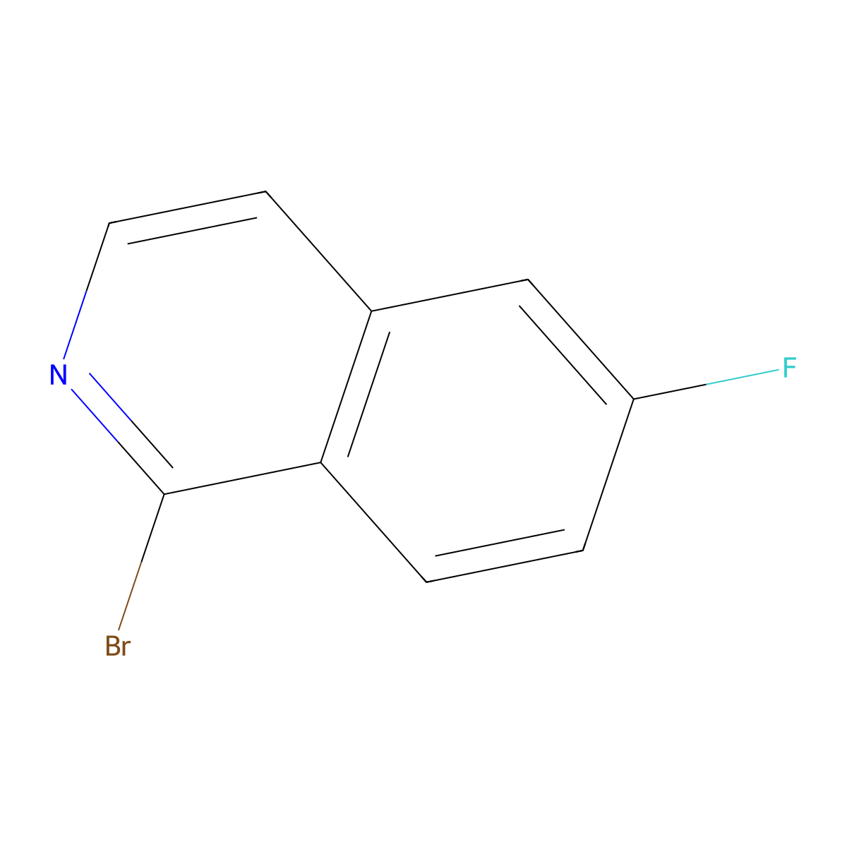 1-Bromo-6-fluoroisoquinoline molecular structure, CAS 1196151-59-3