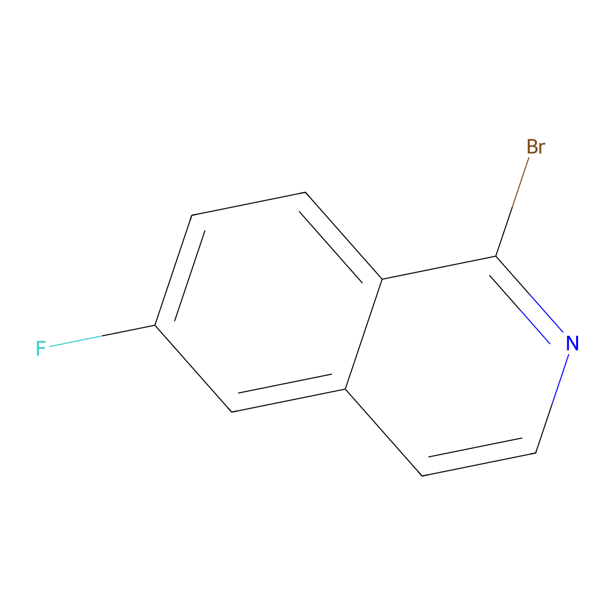 1-Bromo-6-fluoroisoquinoline molecular structure, CAS 1196151-59-3