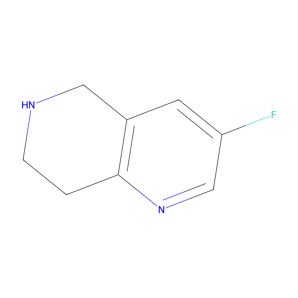 3-Fluoro-5,6,7,8-tetrahydro-1,6-naphthyridine molecular structure, CAS 1196151-63-9