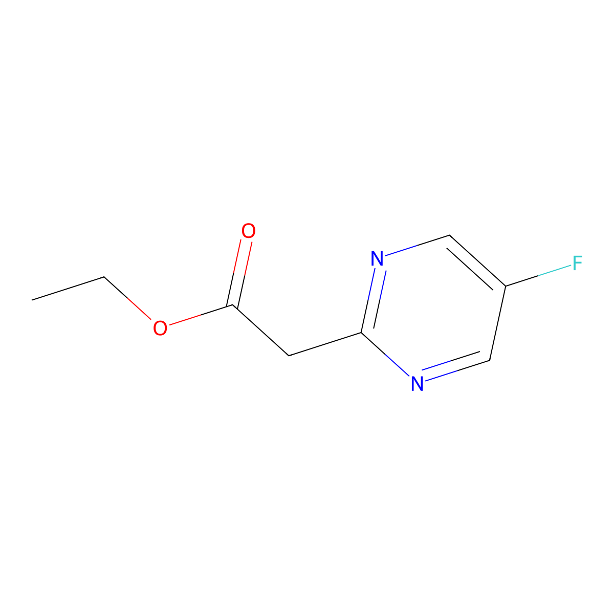 Ethyl 2-(5-fluoropyrimidin-2-yl)acetate molecular structure, CAS 1196151-66-2