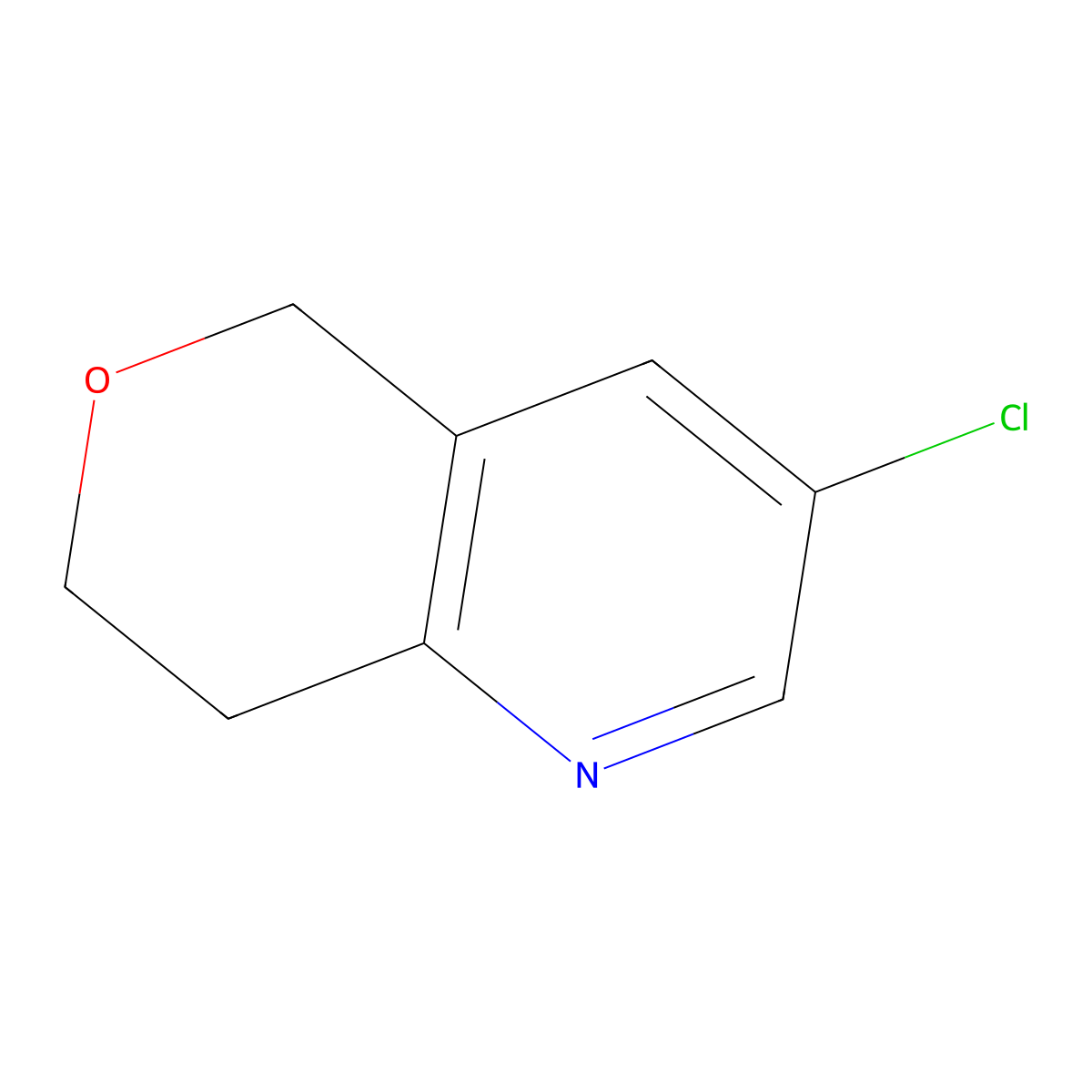 3-Chloro-7,8-dihydro-5H-pyrano[4,3-B]pyridine molecular structure, CAS 1196151-67-3