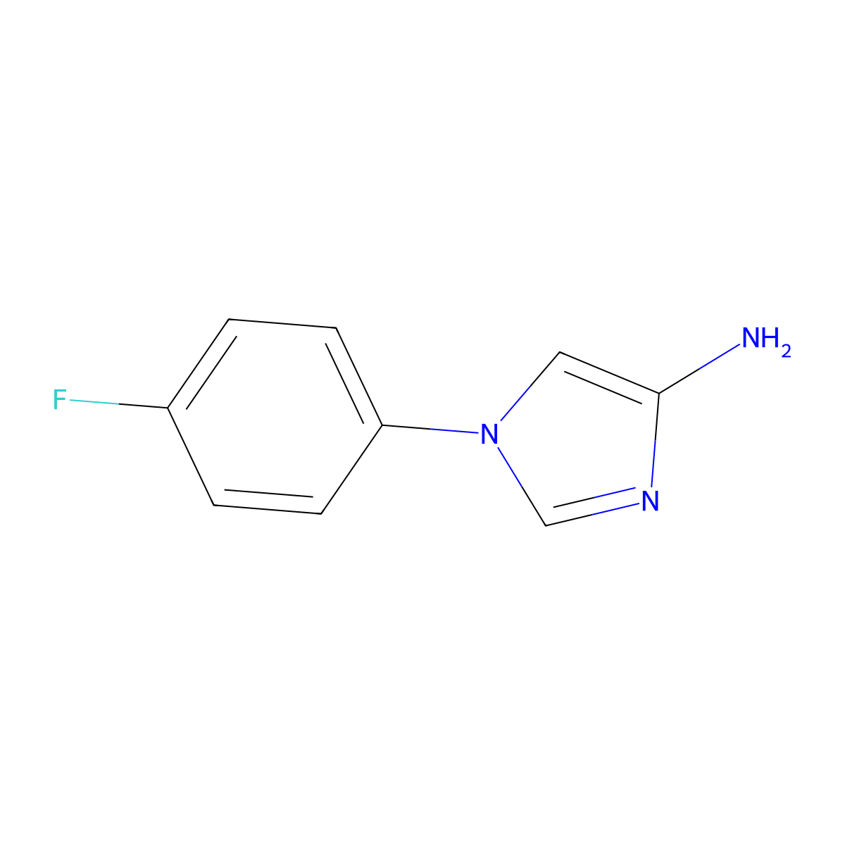 1-(4-fluorophenyl)-1H-imidazol-4-amine molecular structure, CAS 1196151-78-6