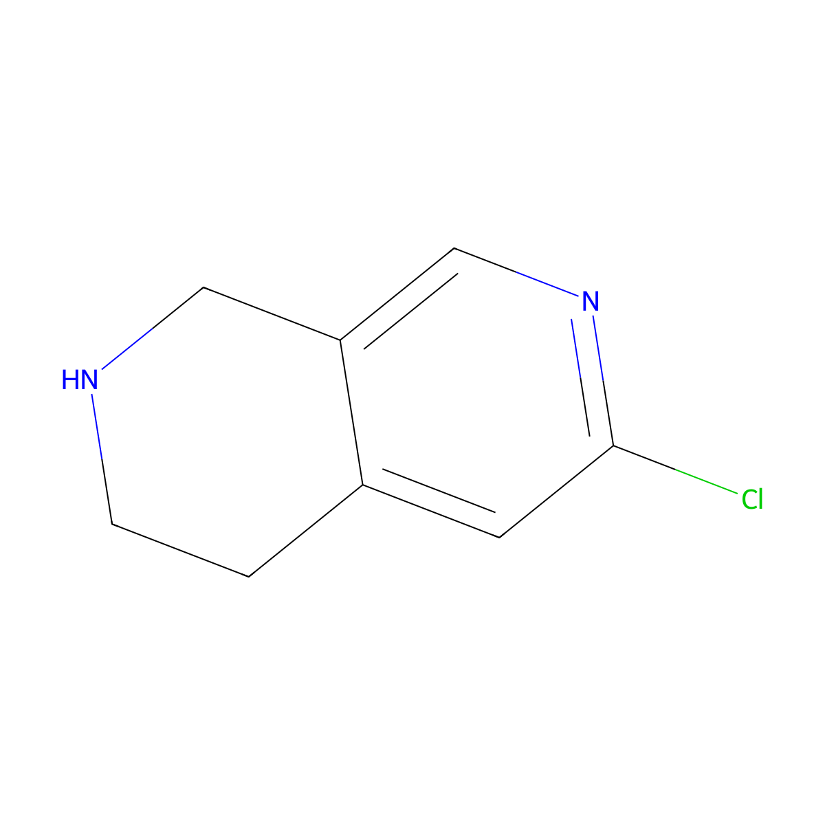 6-Chloro-1,2,3,4-tetrahydro-2,7-naphthyridine molecular structure, CAS 1196151-85-5