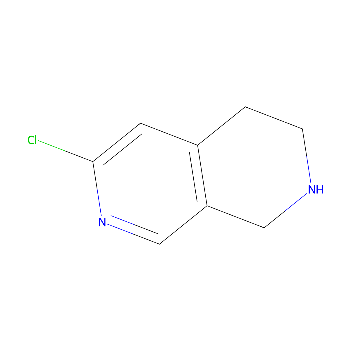 6-Chloro-1,2,3,4-tetrahydro-2,7-naphthyridine molecular structure, CAS 1196151-85-5