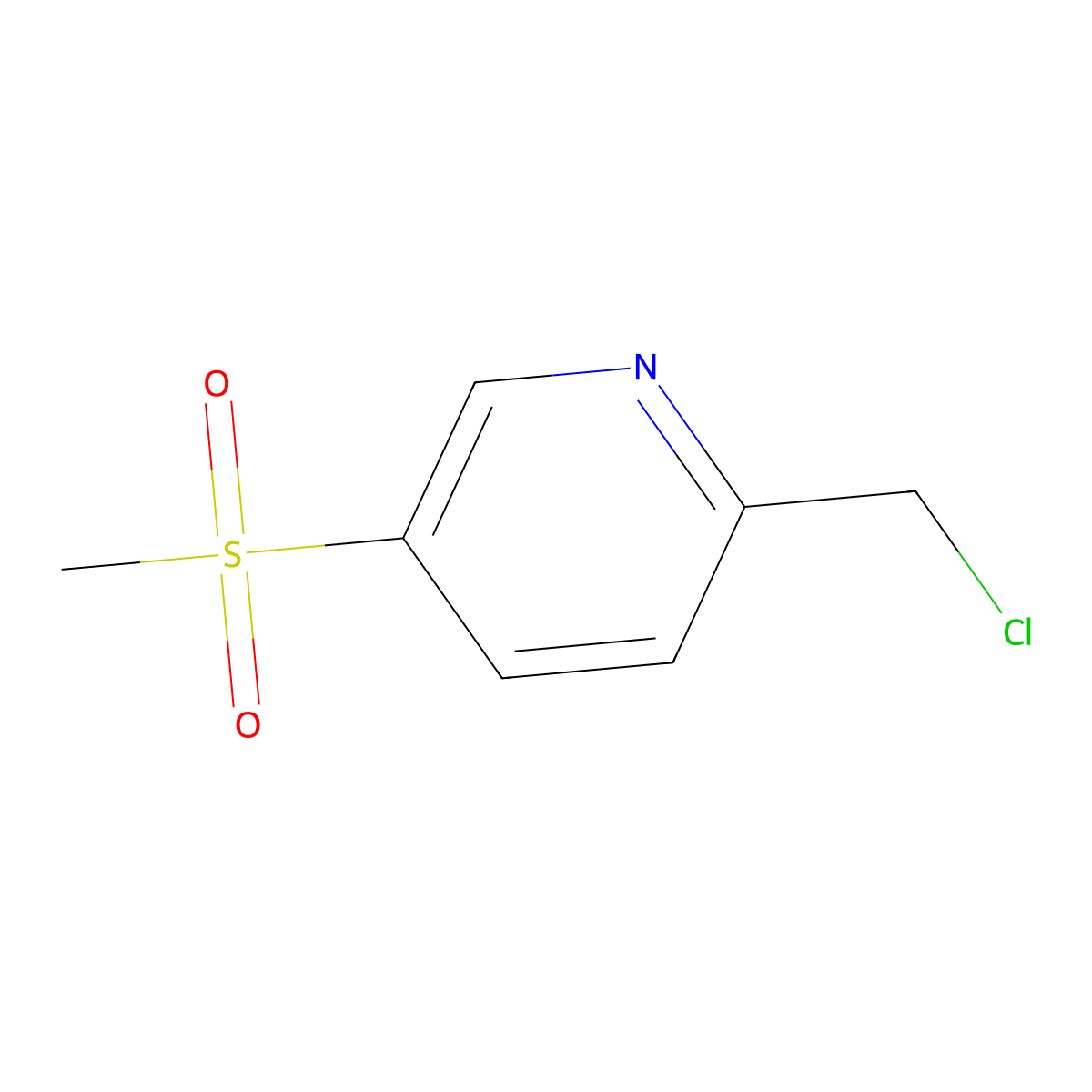 2-(Chloromethyl)-5-(methylsulfonyl)pyridine molecular structure, CAS 1196151-88-8