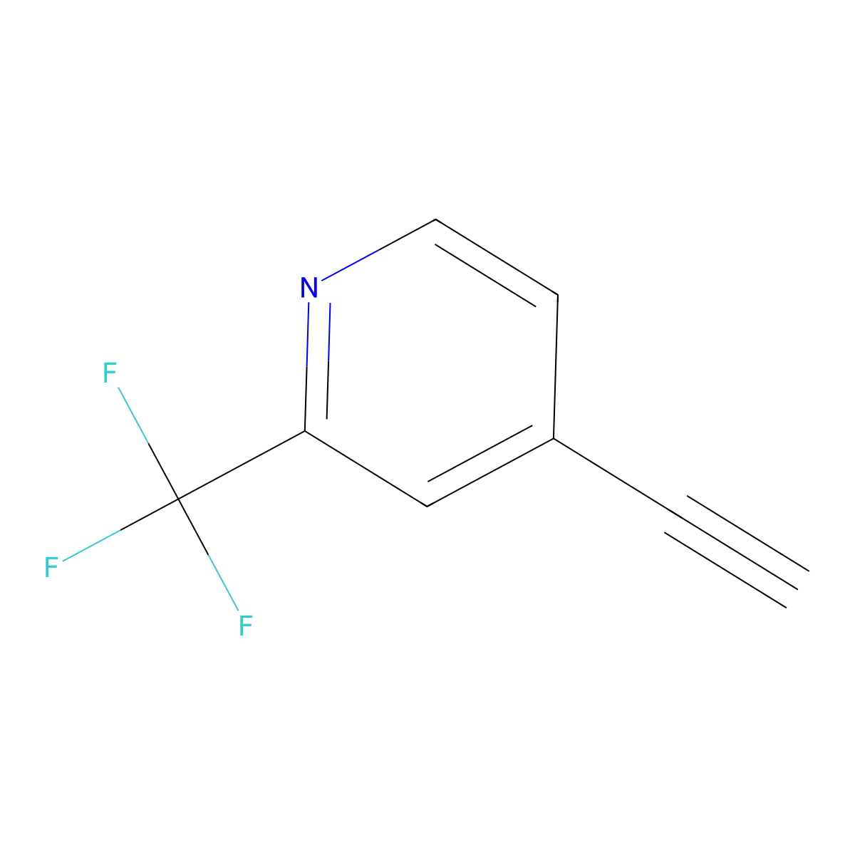 4-Ethynyl-2-(trifluoromethyl)pyridine molecular structure, CAS 1196151-89-9