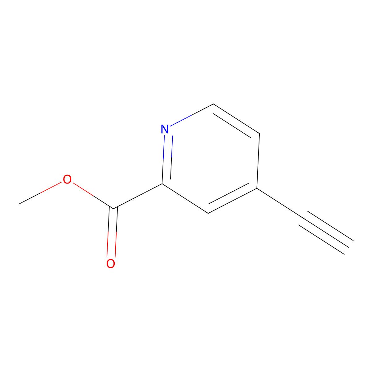 Methyl 4-ethynylpyridine-2-carboxylate molecular structure, CAS 1196151-91-3