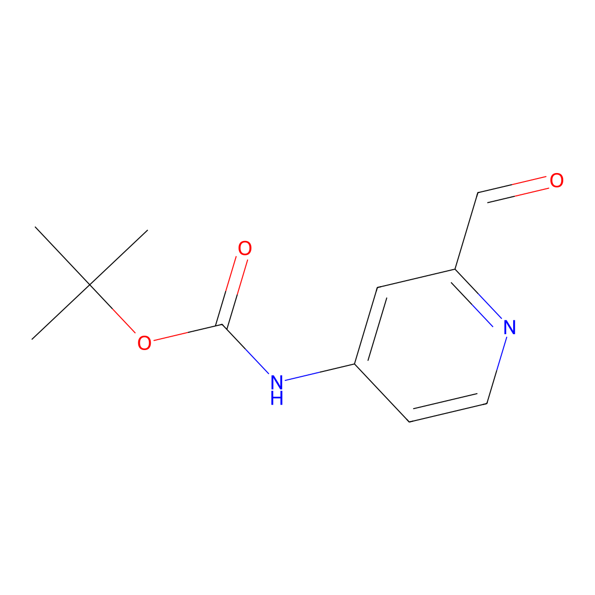 1,1-Dimethylethyl N-(2-formyl-4-pyridinyl)carbamate molecular structure, CAS 1196151-92-4