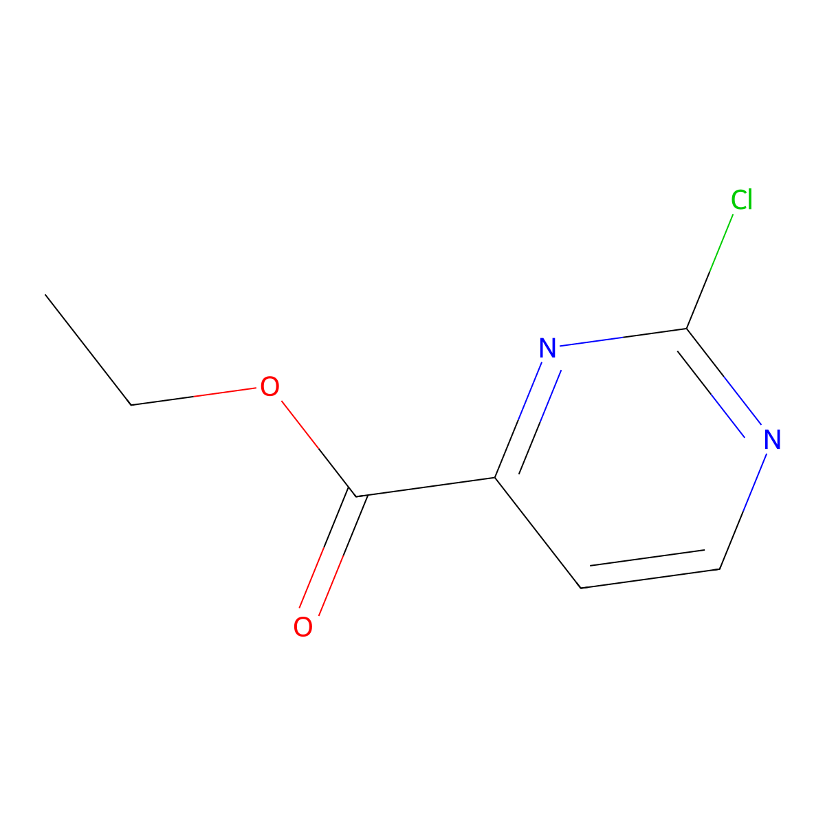 Ethyl 2-chloropyrimidine-4-carboxylate molecular structure, CAS 1196152-00-7