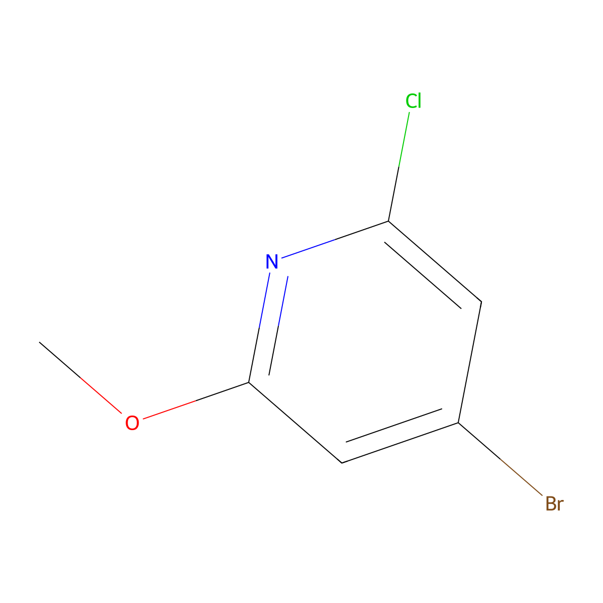 4-Bromo-2-chloro-6-methoxypyridine molecular structure, CAS 1196152-02-9