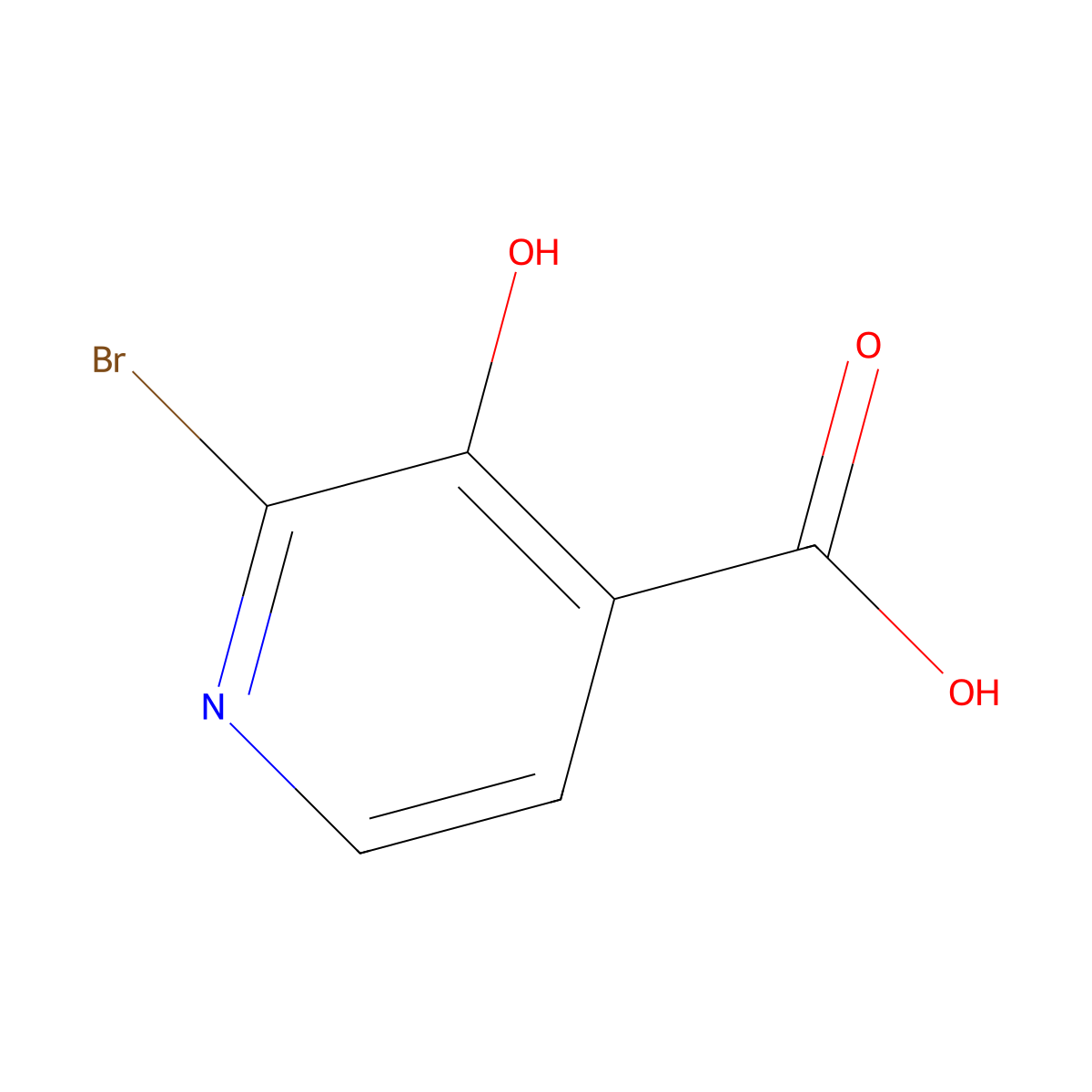 2-Bromo-3-hydroxypyridine-4-carboxylic acid molecular structure, CAS 1196152-10-9
