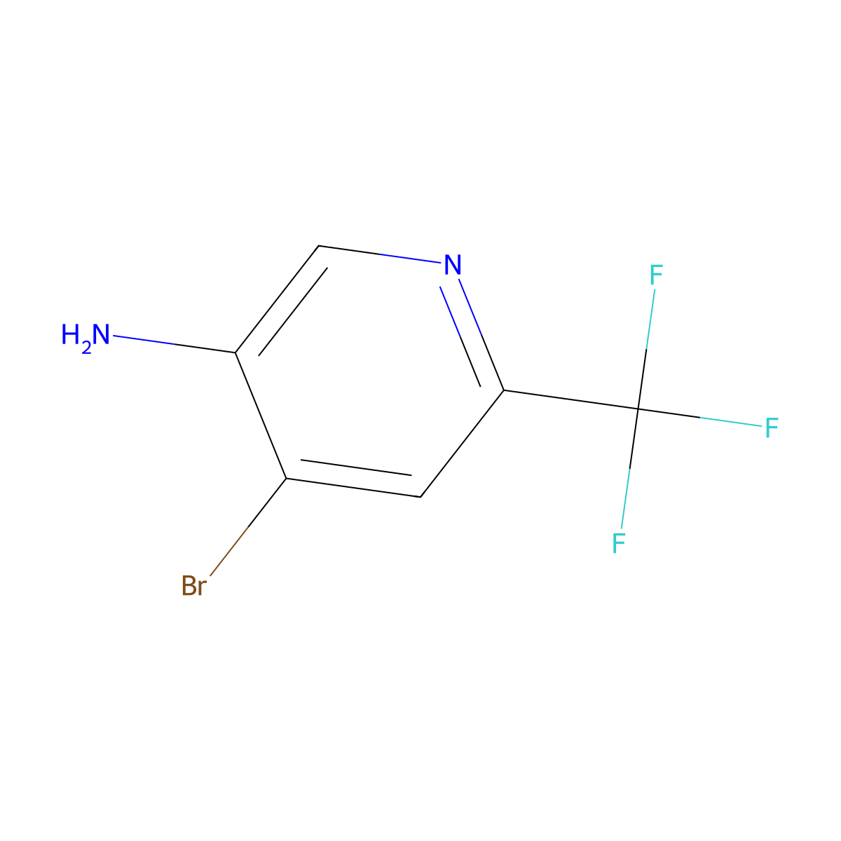 4-Bromo-6-(trifluoromethyl)pyridin-3-amine molecular structure, CAS 1196152-12-1