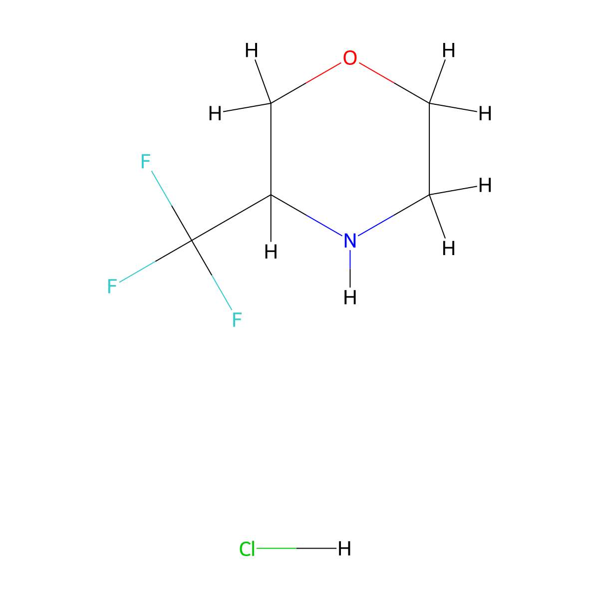 3-(Trifluoromethyl)morpholine hydrochloride molecular structure, CAS 1196152-13-2