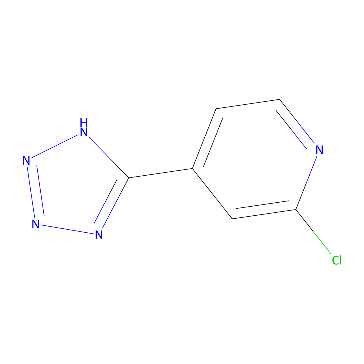 2-chloro-4-(1H-tetrazol-5-yl)pyridine molecular structure, CAS 1196152-14-3