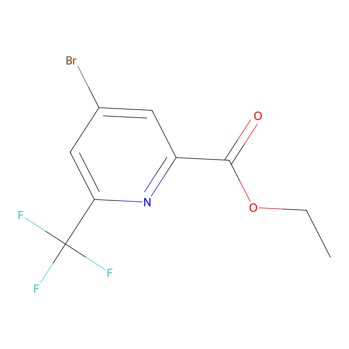 Ethyl 4-bromo-6-(trifluoromethyl)picolinate molecular structure, CAS 1196152-17-6