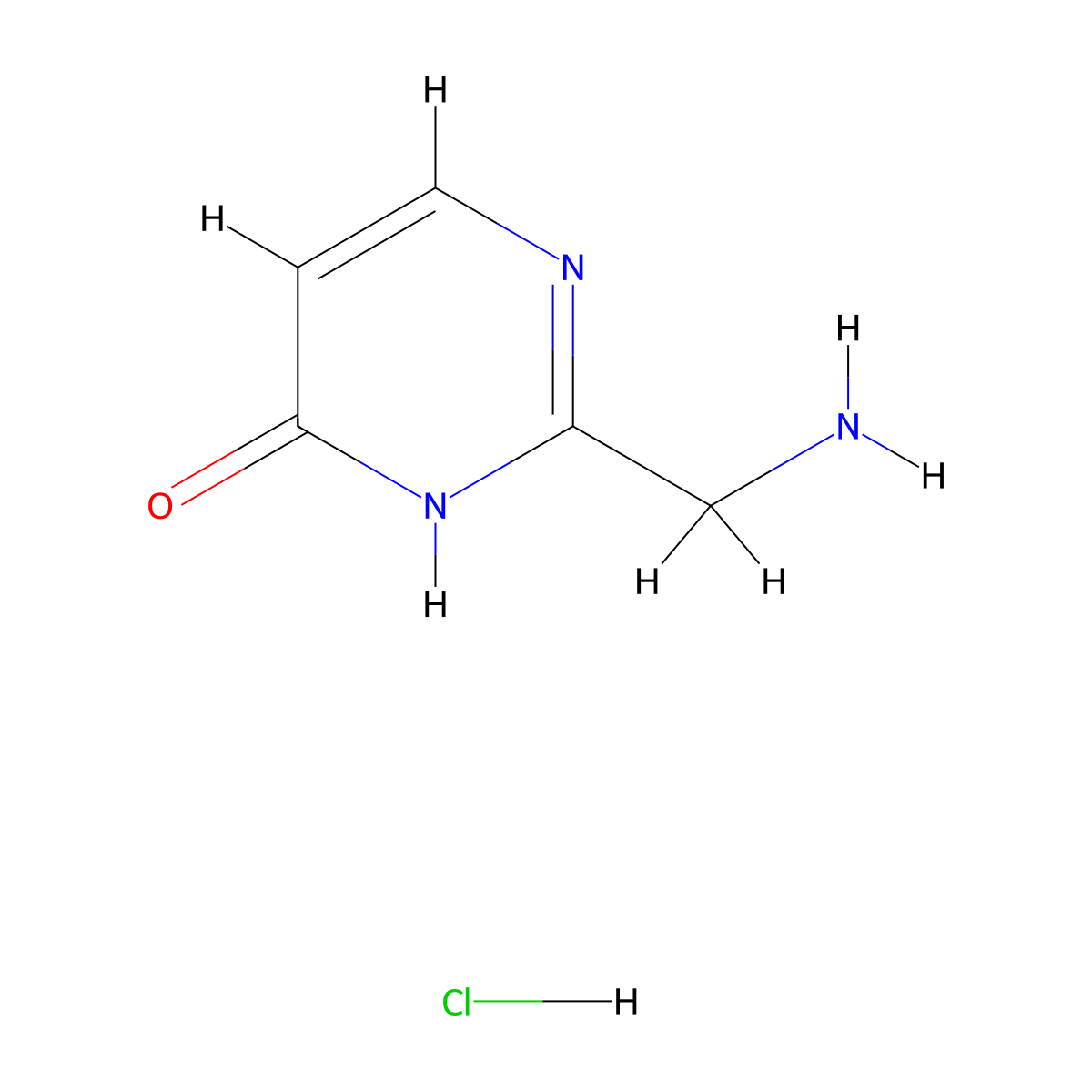 2-(Aminomethyl)pyrimidin-4-OL hydrochloride molecular structure, CAS 1196152-19-8