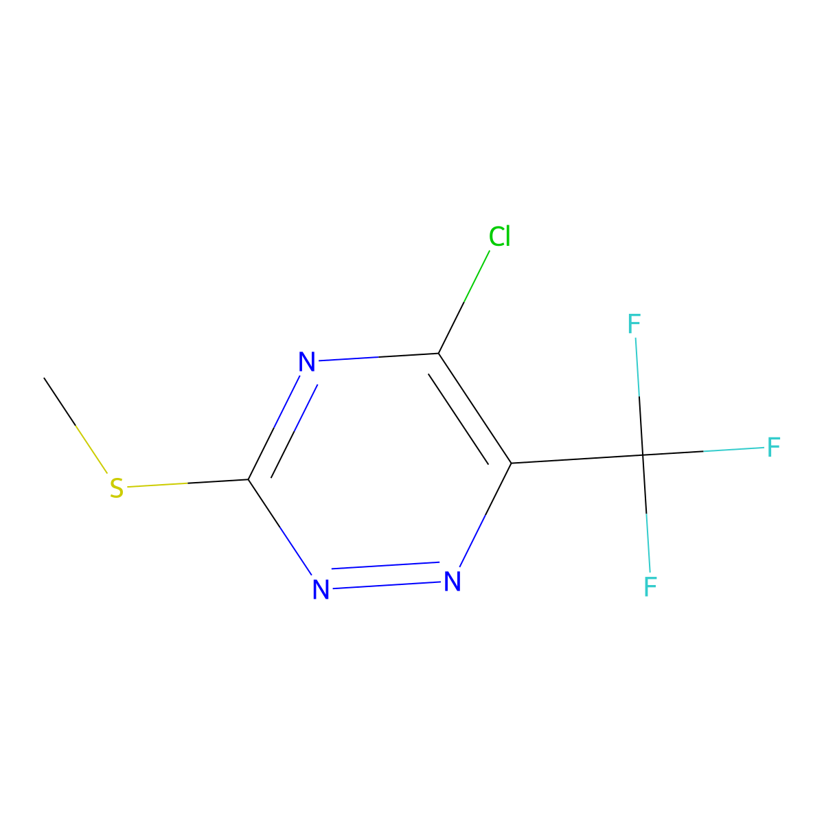 5-Chloro-6-(trifluoromethyl)-3-(methylthio)-1,2,4-triazine molecular structure, CAS 1196152-33-6