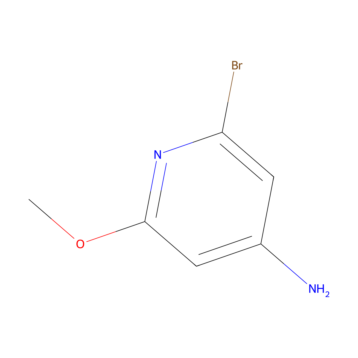 2-Bromo-6-methoxypyridin-4-amine molecular structure, CAS 1196152-34-7