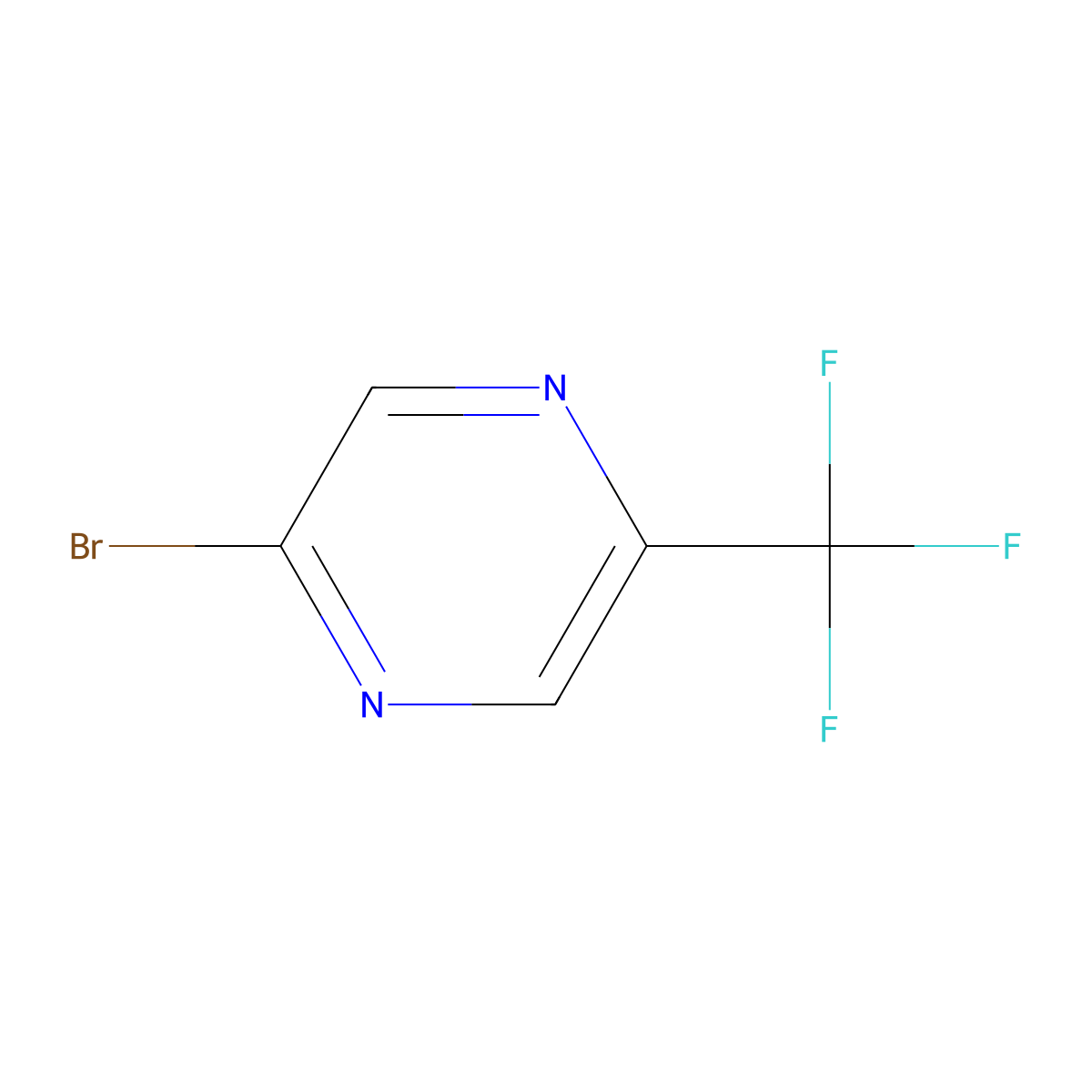 2-Bromo-5-(trifluoromethyl)pyrazine molecular structure, CAS 1196152-38-1