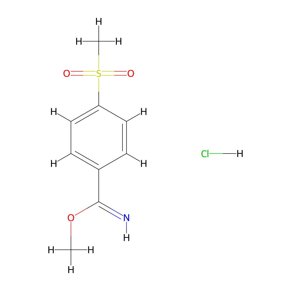 Methyl 4-(methylsulfonyl)benzimidate hydrochloride molecular structure, CAS 1196152-40-5