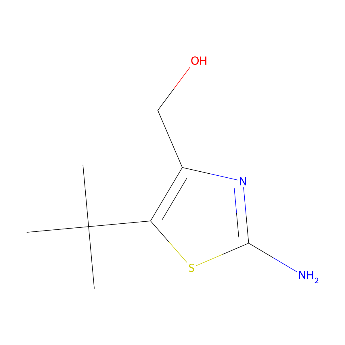 (2-Amino-5-tert-butylthiazol-4-YL)methanol molecular structure, CAS 1196152-47-2
