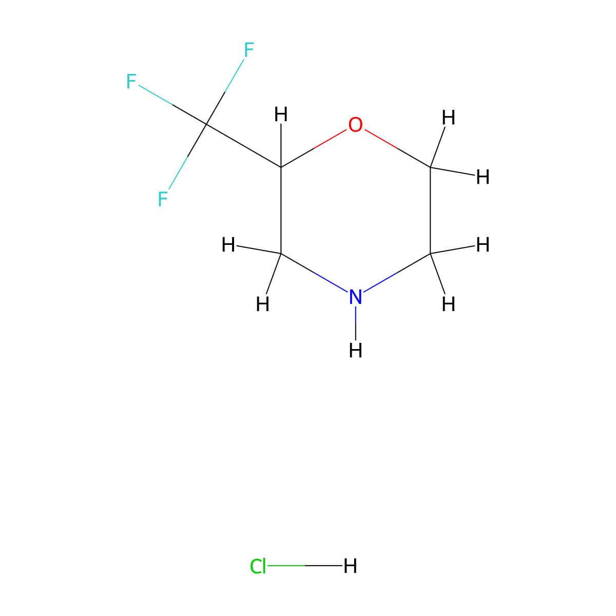2-(Trifluoromethyl)morpholine hydrochloride molecular structure, CAS 1196152-51-8