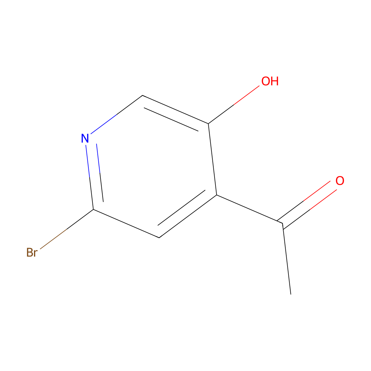 1-(2-Bromo-5-hydroxypyridin-4-yl)ethan-1-one molecular structure, CAS 1196152-59-6